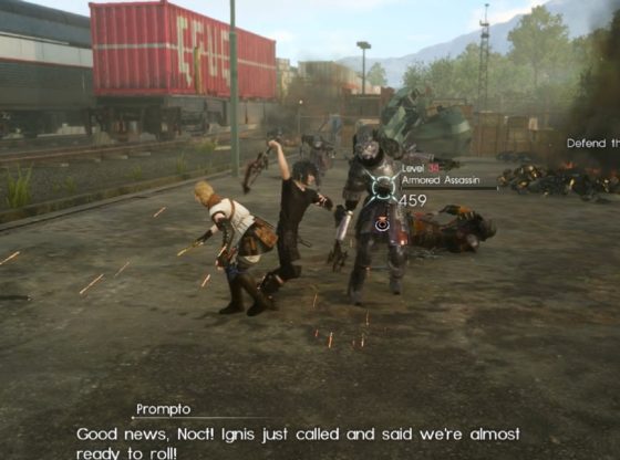 Final Fantasy XV Prompto and Noctis Fighting