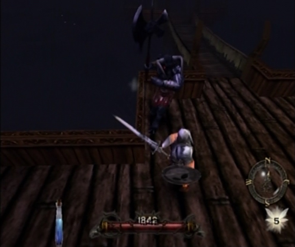 Knight Slashing at Minotaur