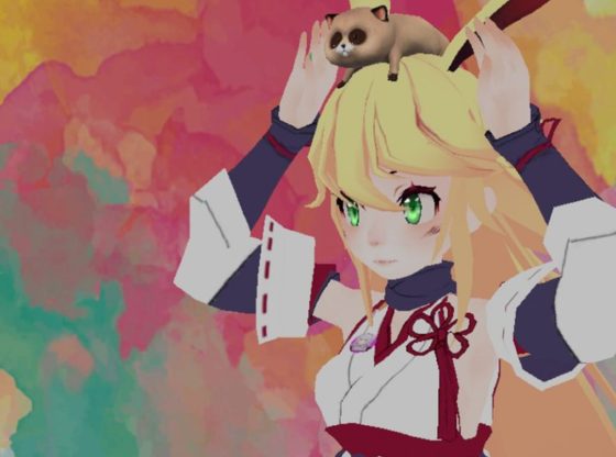 VR Girl with Animal on Head